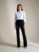 Load image into Gallery viewer, Gayle Ruffle Shirt 100% Cotton Light Blue
