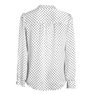 Polka Dots Print- Gayle Ruffle Shirt -Silk
