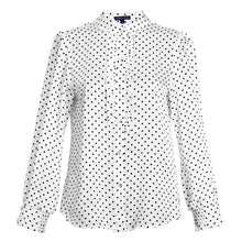 Load image into Gallery viewer, Polka Dots Print- Gayle Ruffle Shirt -Silk
