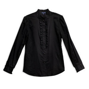 100% Cotton - Gayle Ruffle Shirt - Black