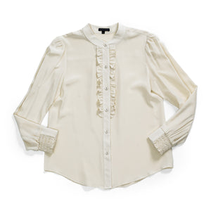 Bone - Gayle Ruffle Shirt in silk